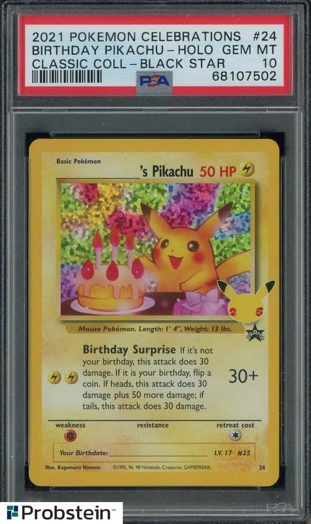 2021 Pokemon Celebrations Classic BSP #24 Birthday Pikachu Holo PSA 10