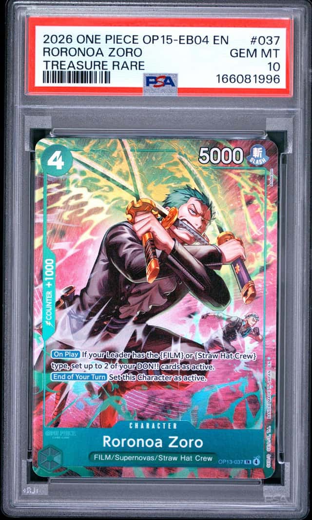 2026 One Piece Adventure On Kami's Island Treasure Rare Roronoa Zoro #OP13-037