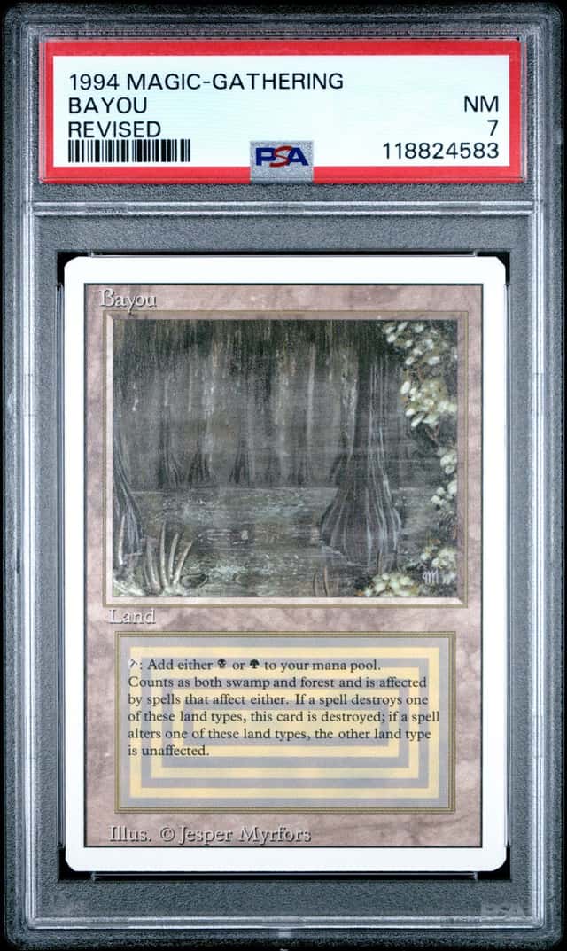 1994 Magic The Gathering MTG Revised Bayou PSA 7 NRMT