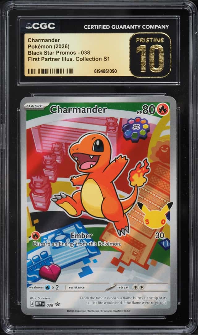 2026 Pokemon Mega Promo First Partner Illustration S1 Full Art Charmander #38 CGC 10 PRISTINE