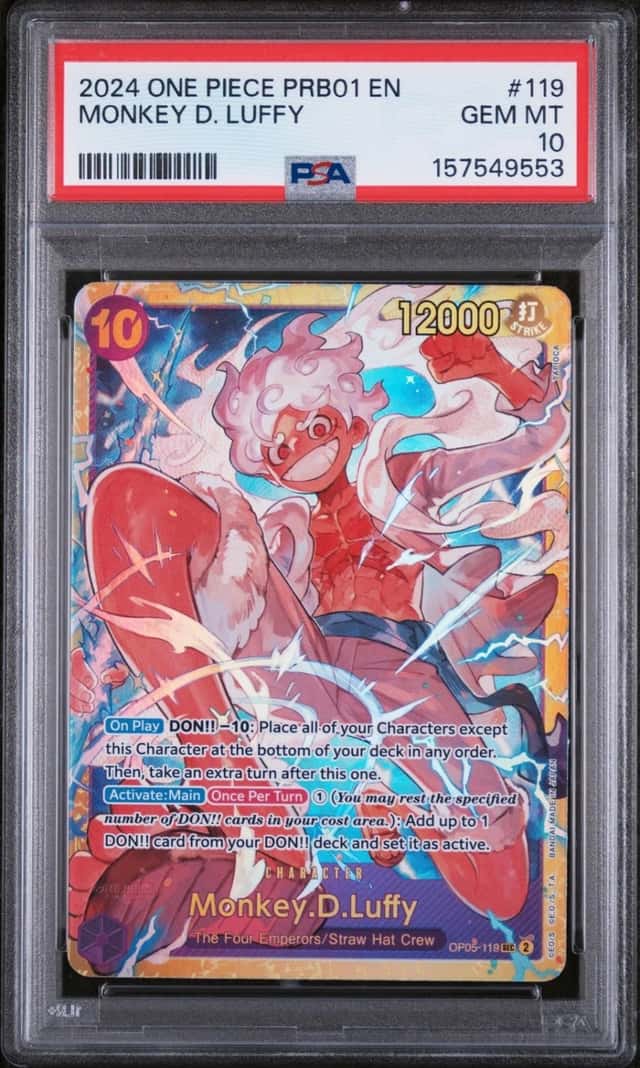 ONE PIECE PRB01-PREMIUM BOOSTER -ONE PIECE CARD THE BEST- MONKEY D. LUFFY PSA 10
