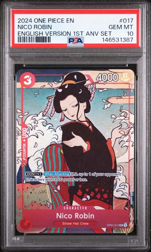2024 ONE PIECE ENGLISH VERSION 1ST ANNIVERSARY SET #017 NICO ROBIN PSA 10
