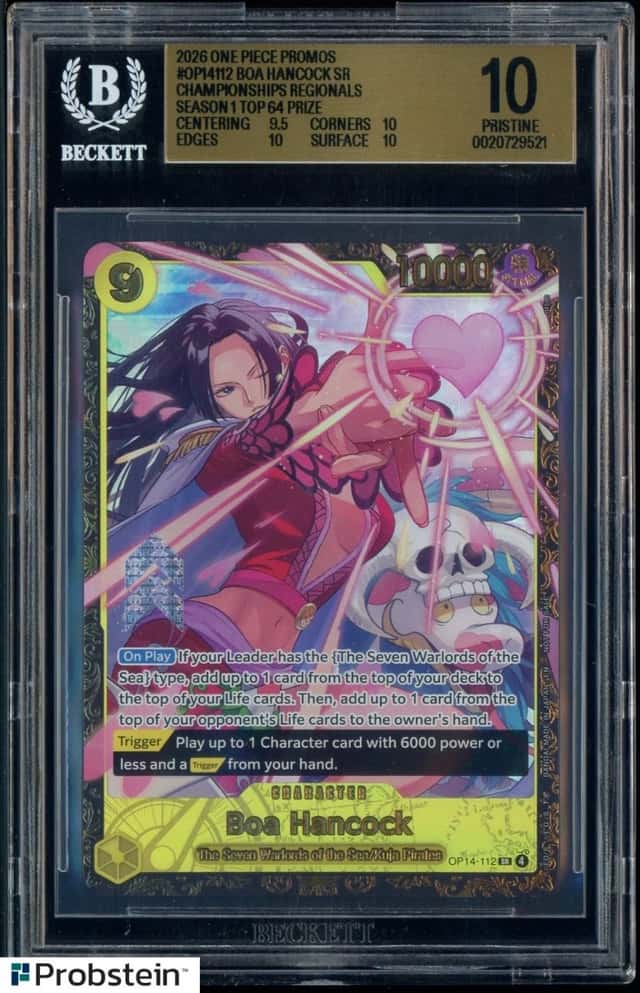 2026 One Piece Promos #OP14112 Boa Hancock Championships Regionals Top 64 BGS 10