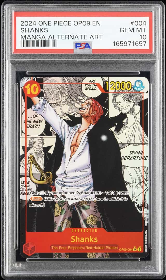 2024 ONE PIECE SHANKS MANGA ALTERNATE ART EMPERORS IN THE NEW WORLD #004 PSA 10