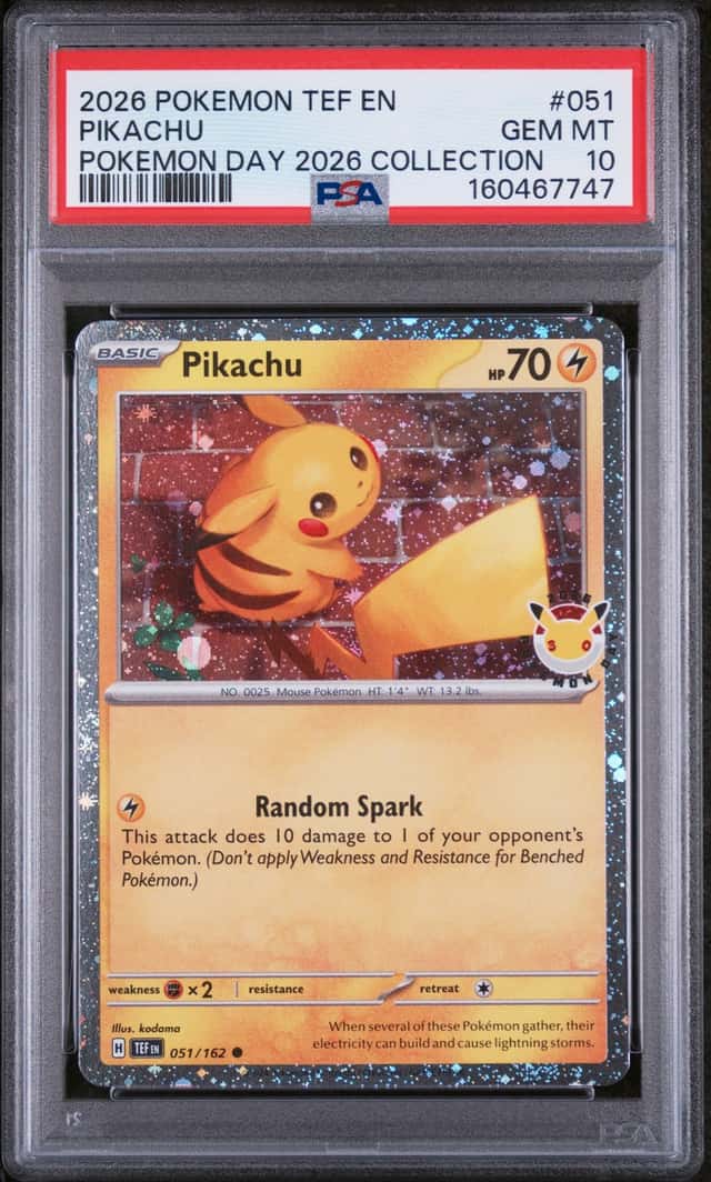 2026 TEF EN-TEMPORAL FORCES POKEMON DAY 2026 COLLECTION PIKACHU PSA 10 with 🌀