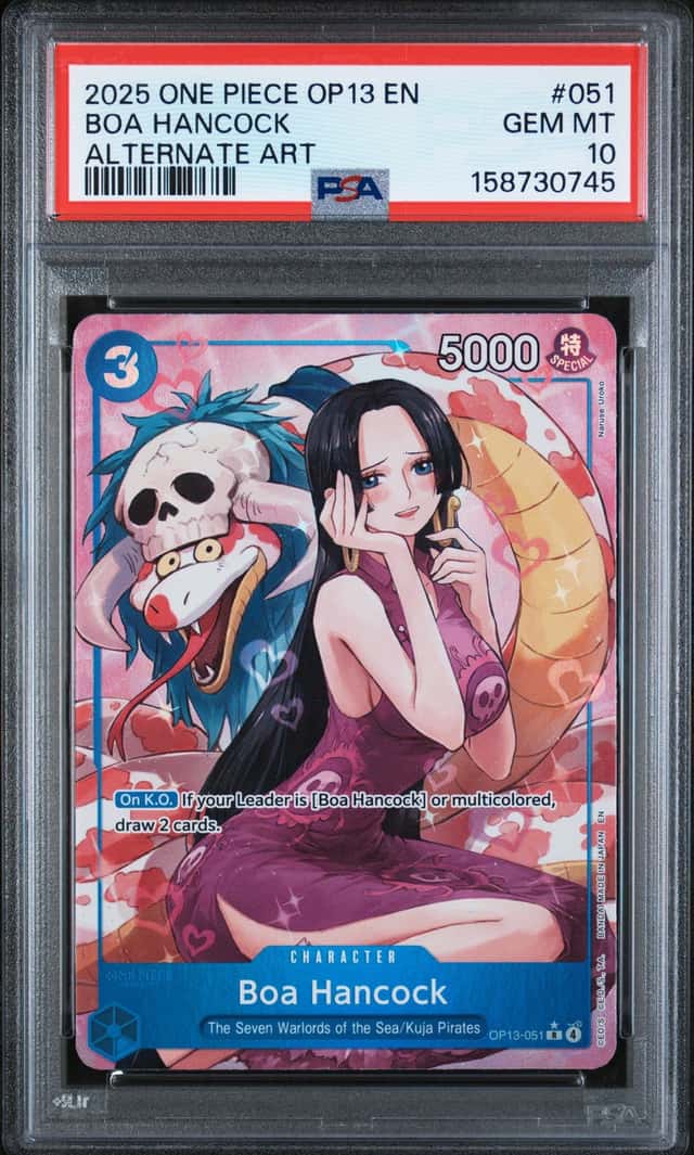 PSA 10 2025 ONE PIECE OP13-051 CARRYING ON HIS WILL ALTERNATE ART BOA HANCOCK