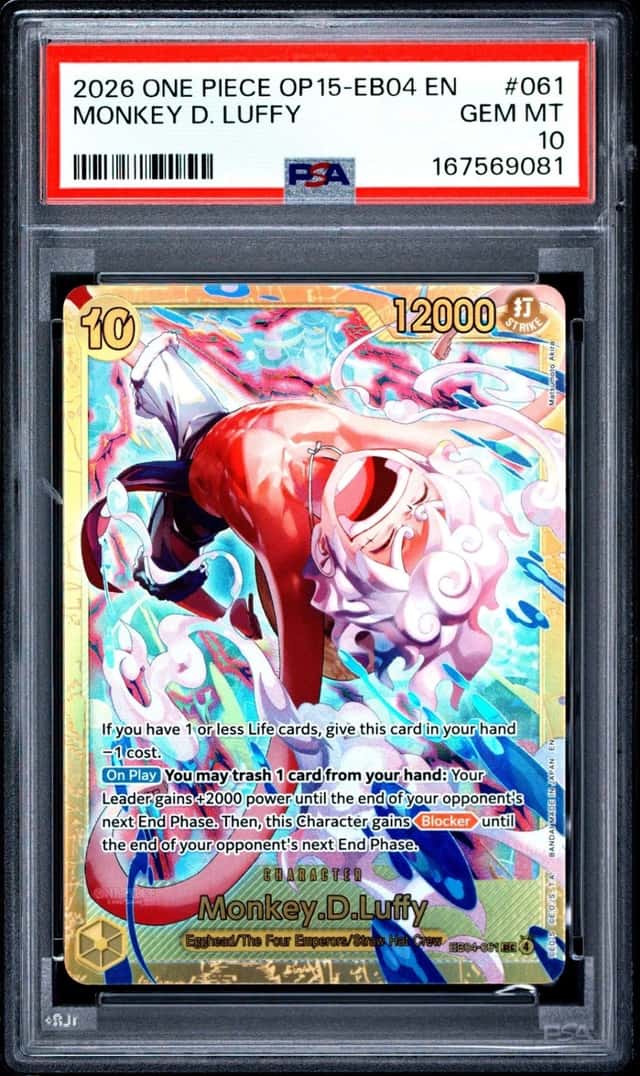 2026 ONE PIECE OP15-EB04-ADVENTURE ON KAMI'S ISLAND #061 MONKEY D. LUFFY PSA 10