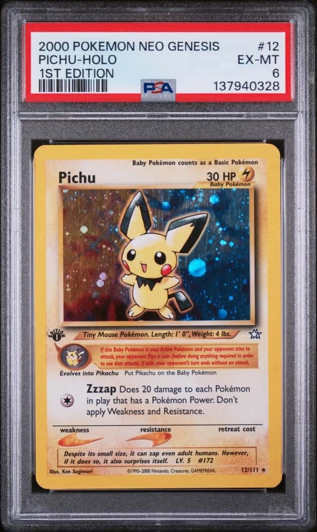 Pokemon Pichu Holo Neo Genesis 1st Edition 12/111 PSA 6