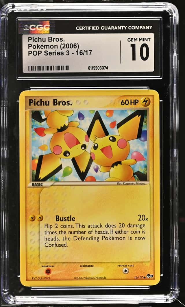 Pokemon Pichu Bros. Pop Series 3 16/17 CGC 10 Gem Mint