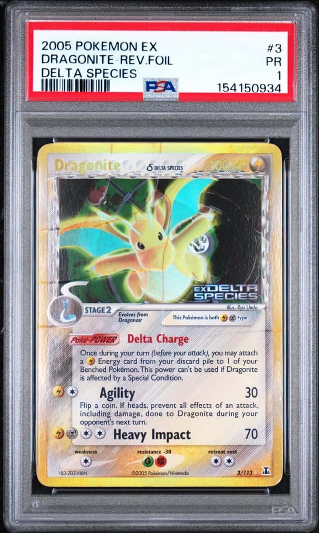 Pokemon Dragonite Reverse Holo EX Delta Species 3/113 PSA 1
