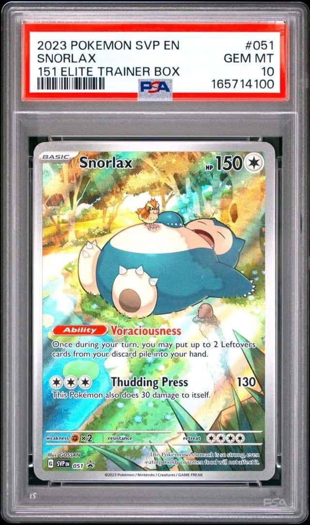 2023 POKEMON SVP EN-SV BLACK STAR PROMO 151 ELITE TRAINER BOX SNORLAX PSA 10