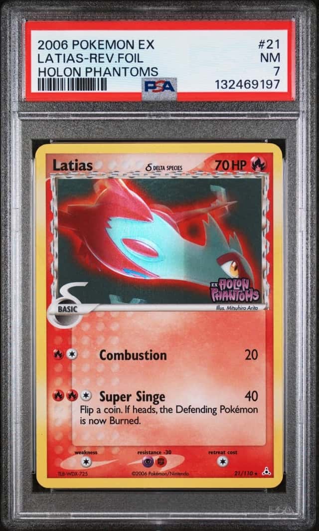 Pokemon Latias Reverse Holo EX Holon Phantoms 21/110 PSA 7