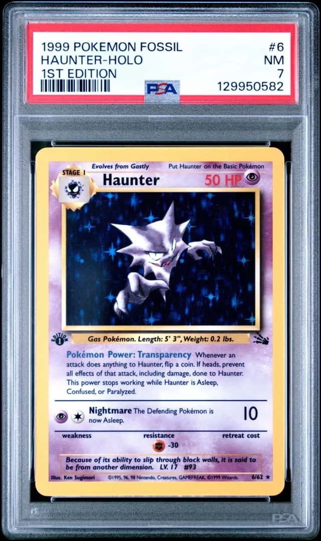Haunter Holo 6/62 1st Edition Fossil Pokemon PSA 7 *582