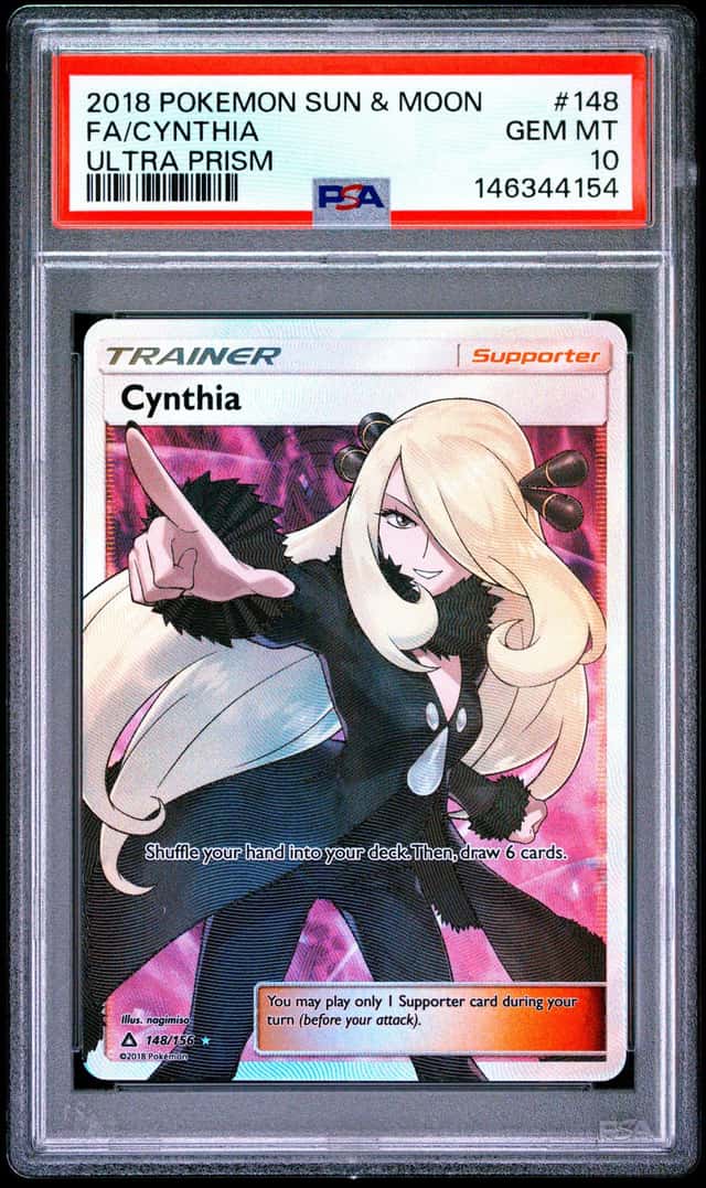 Pokemon TCG Sun & Moon Ultra Prism CYNTHIA Full Art 148/156 PSA 10 GEM MINT