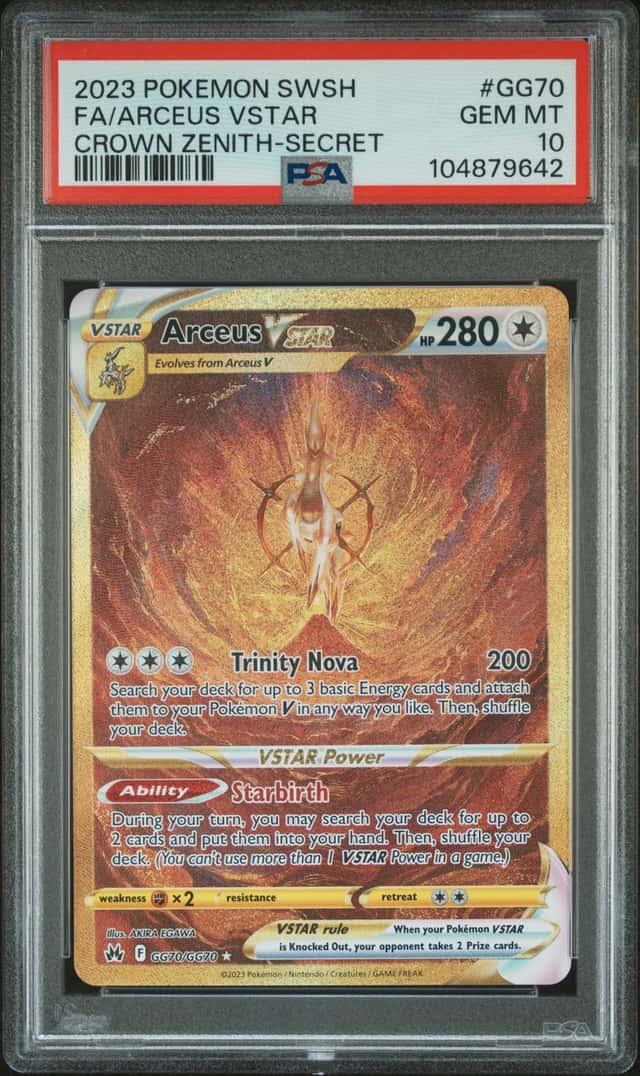 2023 Pokemon ARCEUS VSTAR #GG70/GG70 Crown Zenith Secret Rare English PSA 10