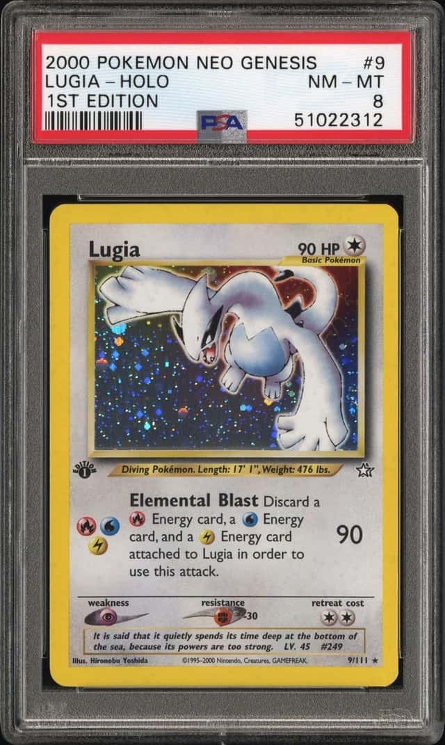 Nintendo 2000 Pokemon Neo Genesis 1st Edition Holo Lugia 9/111 PSA 8