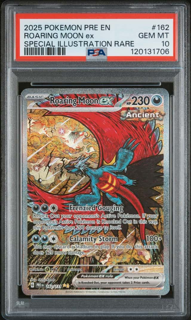 2025 Pokemon PRE EN Special Illustration Rare #162 Roaring Moon ex PSA 10