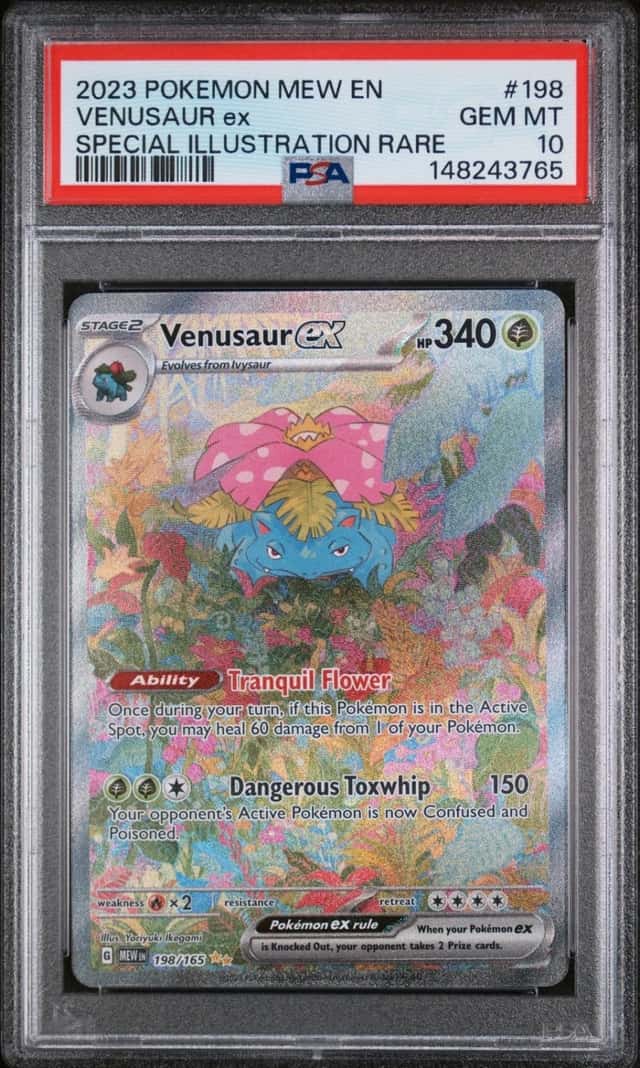 2023 POKEMON MEW EN-151 SPECIAL ILLUSTRATION RARE #198 VENUSAUR EX PSA 10