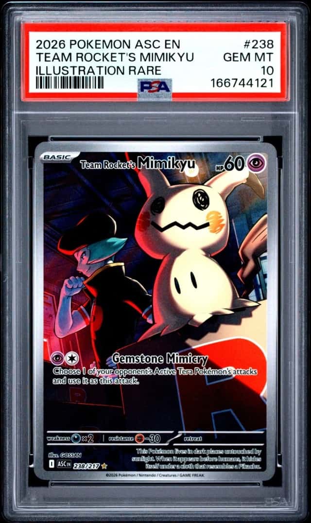 POKEMON TEAM ROCKET'S MIMIKYU 2026 ASC EN-ASC HEROES #238 ILLUS RARE PSA 10