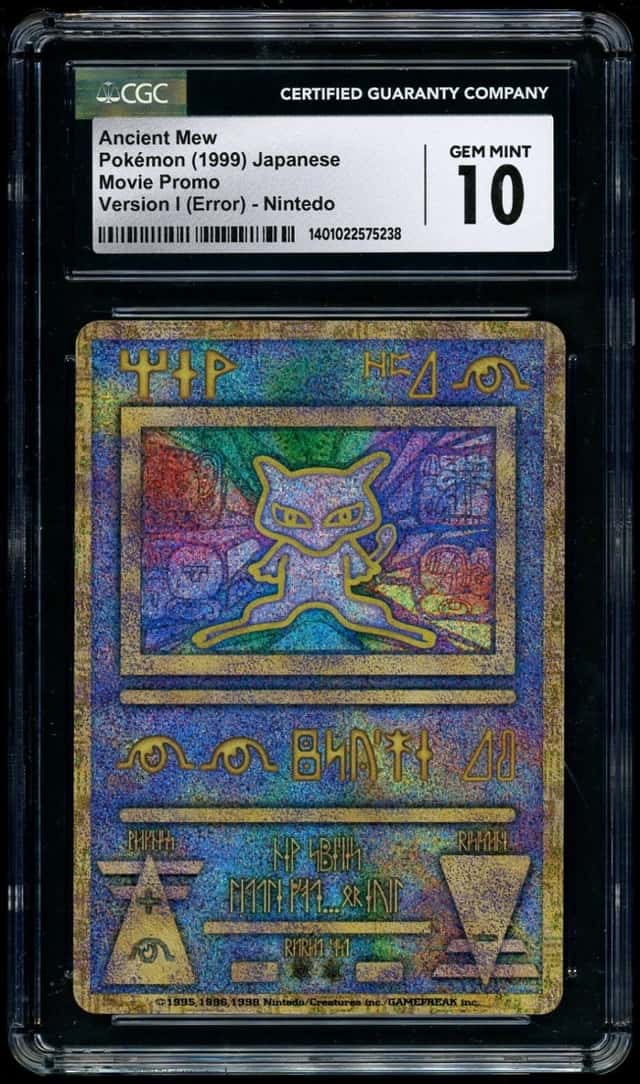 1999 Pokemon Ancient Mew JPN Movie Promo Version 1 "Nintedo" Error CGC 10 