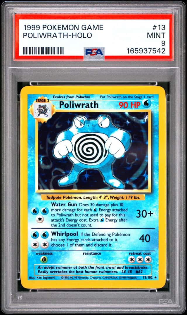 POKEMON POLIWRATH 1999 GAME #13 HOLO PSA 9