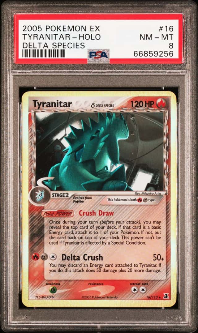 2005 Pokemon EX Delta Species #16 Tyranitar Holo PSA 8 NM-MT