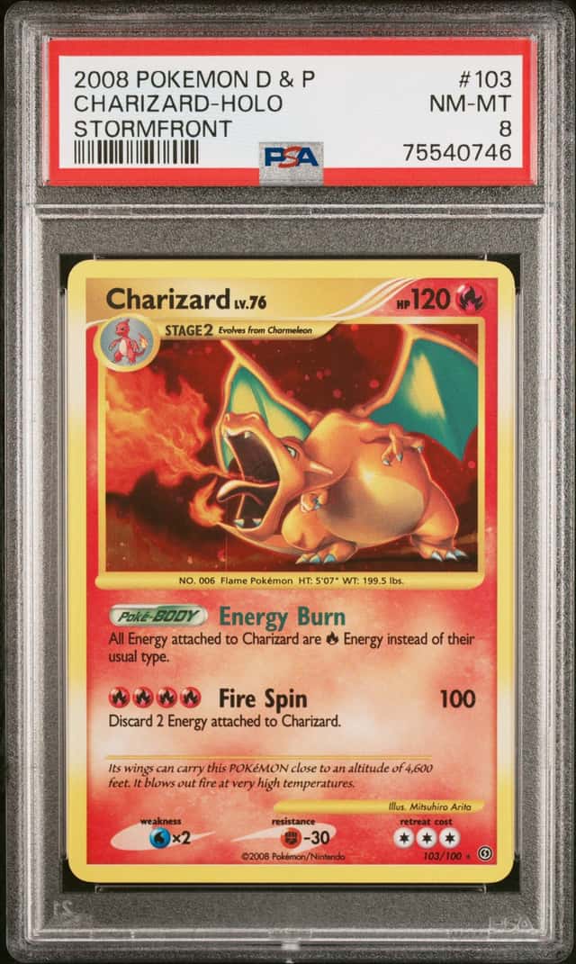 2008 Pokemon D & P Stormfront #103 Charizard Holo PSA 8 NM-MT