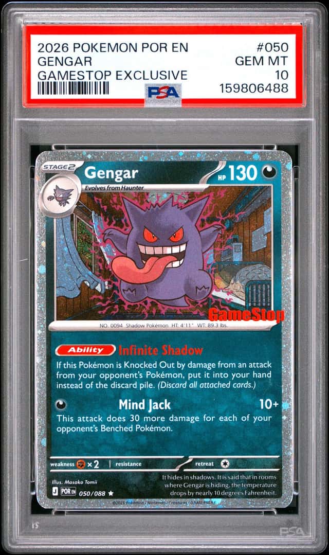 2026 POKEMON POR EN-PERFECT ORDER GAMESTOP EXCLUSIVE #050 GENGAR PSA 10