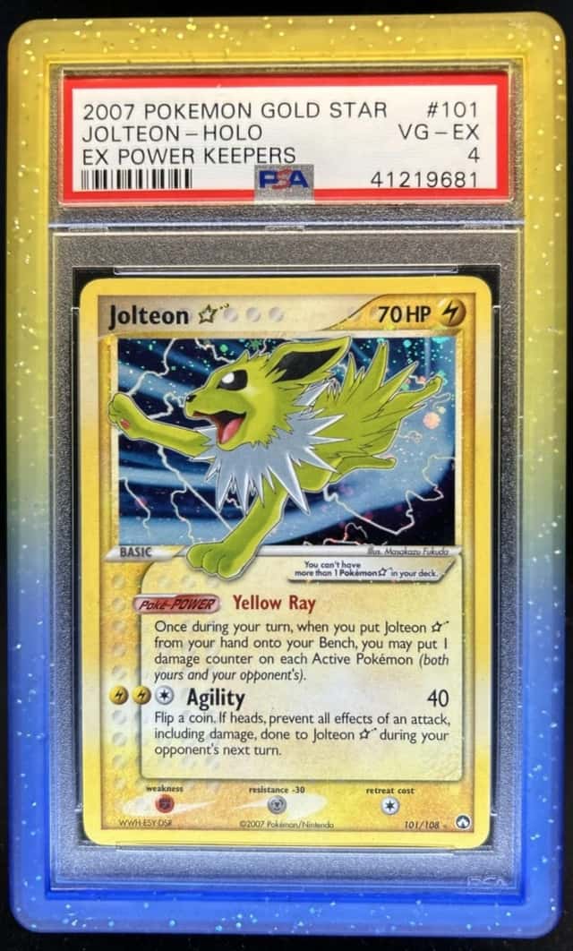 2007 Pokemon Gold Star EX Power Keepers Jolteon Holo #101/108 PSA 4