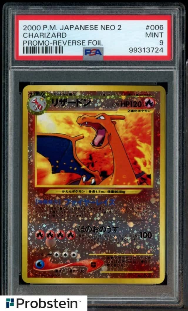 2000 Pokemon Japanese Neo 2 #006 Charizard Promo Reverse Foil PSA 9