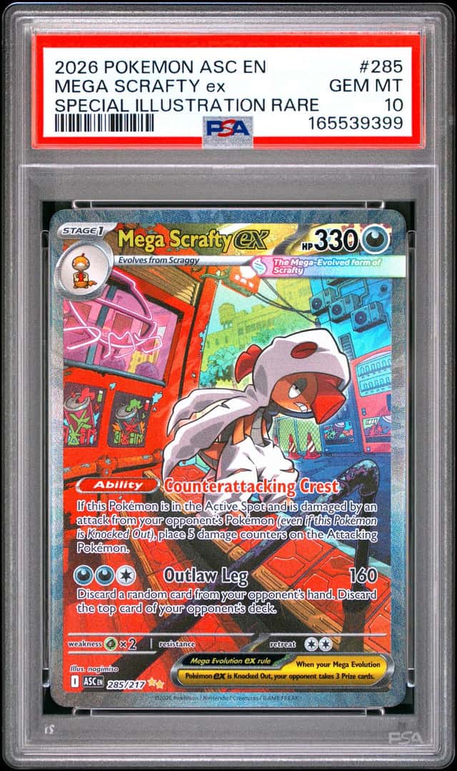 2026 POKEMON ASCENDED HEROES SPECIAL ILLUSTRATION RARE MEGA SCRAFTY EX PSA 10