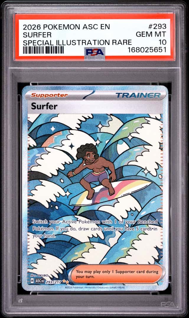 2026 POKEMON ASC EN-ASCENDED HEROES SPECIAL ILLUSTRATION RARE #293 SURFER PSA 10