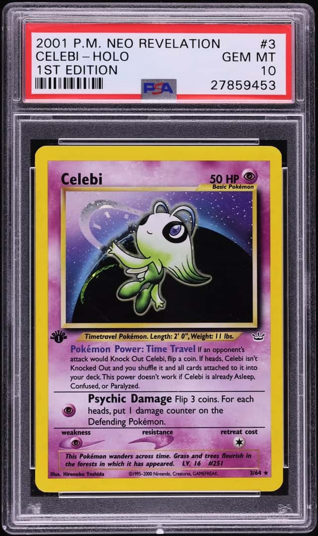 2001 Pokemon Neo Revelation 1st Edition Holo Celebi #3 PSA 10 GEM MINT