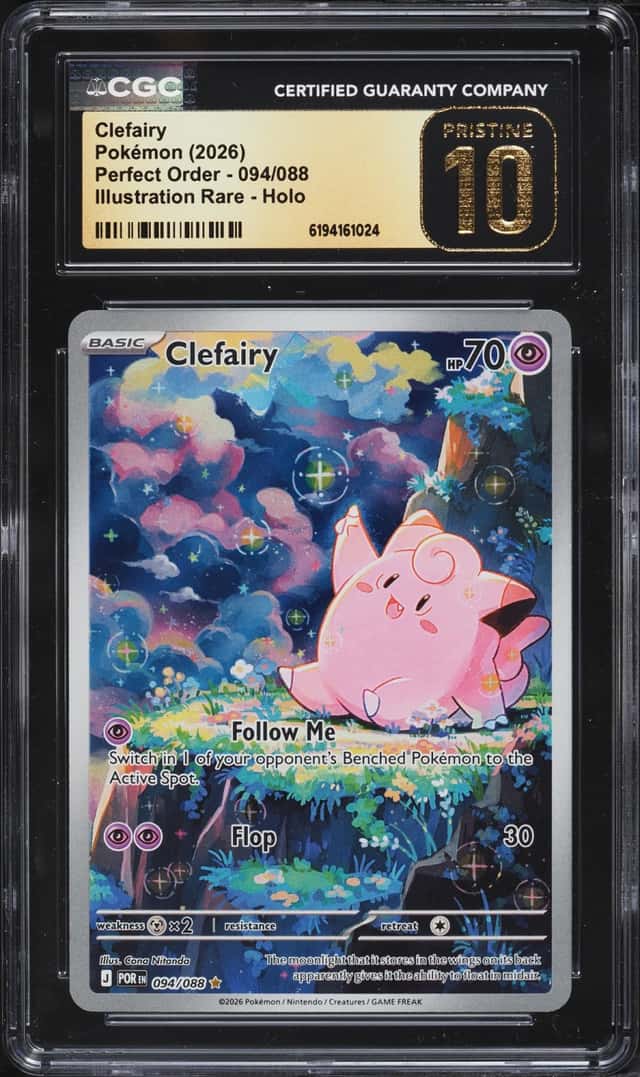 2026 Pokemon Mega Evolution Perfect Order IR Clefairy #94 CGC 10 PRISTINE