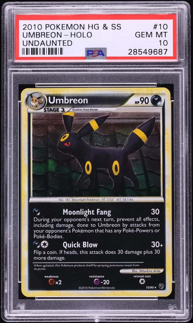2010 Pokemon HeartGold & SoulSilver Undaunted Holo Umbreon #10 PSA 10 GEM MINT