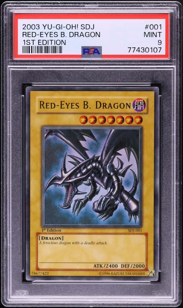 2003 Yu-Gi-Oh! Starter Deck Joey 1st Edition Ultra Rare Red-Eyes B. Dragon #SDJ-001 PSA 9 MINT