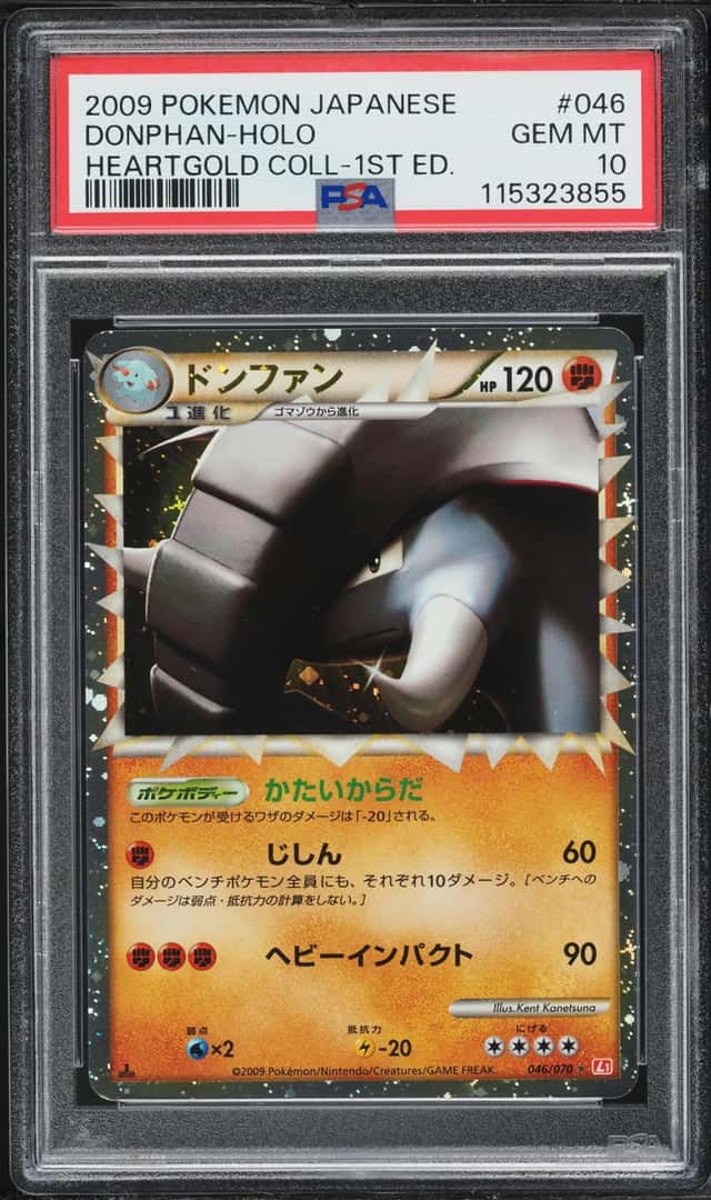 2009 Pokemon Japanese HeartGold Collection 1st Edition Holo Prime Donphan #46 PSA 10 GEM MINT