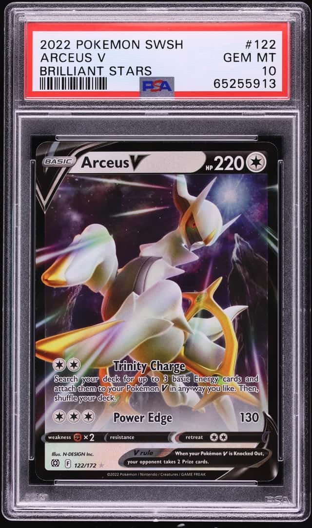 2022 Pokemon Sword & Shield Brilliant Stars Holo Arceus V #122 PSA 10 GEM MINT