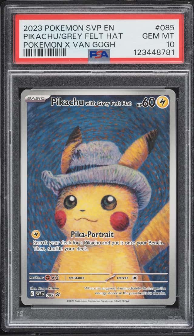 2023 Pokemon Scarlet & Violet Promo Van Gogh Full Art Pikachu With Grey Felt Hat #85 PSA 10 GEM