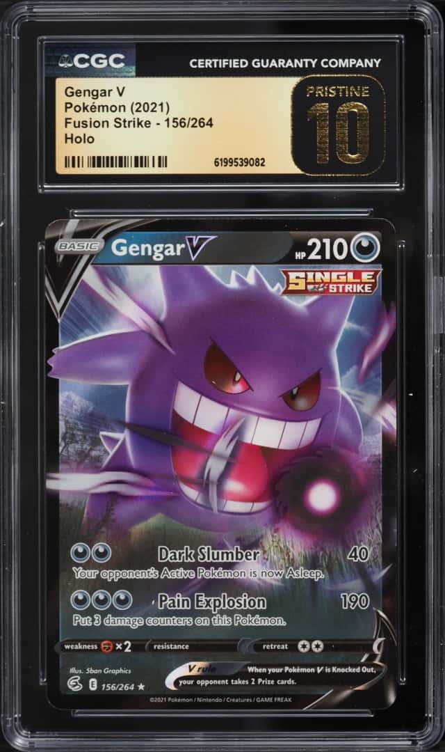 2021 Pokemon Sword & Shield Fusion Strike Holo Gengar V #156 CGC 10 PRISTINE