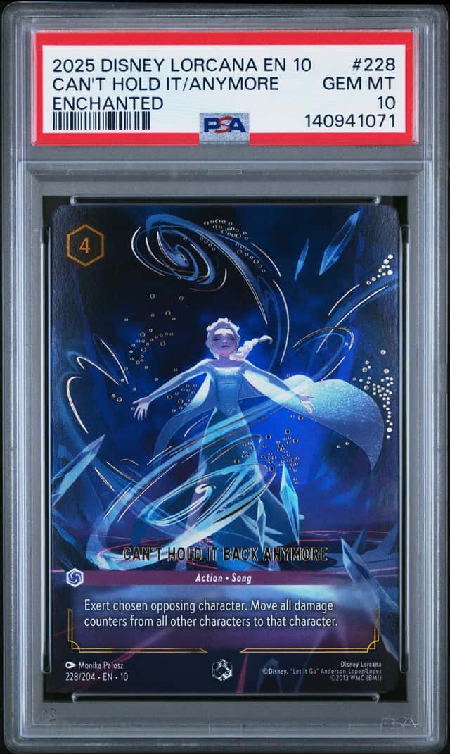 2025 Disney Lorcana Whispers In The Well Enchanted Can't Hold It Back Anymore #228 PSA 10 GEM