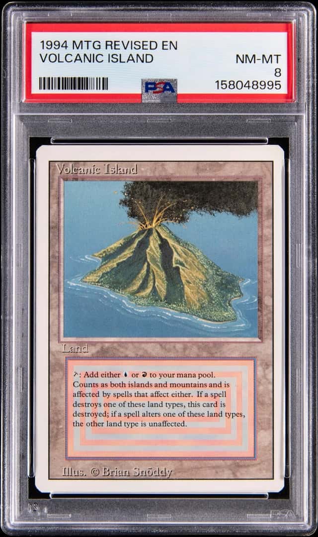1994 Magic: The Gathering Revised Volcanic Island - PSA NM-MT 8