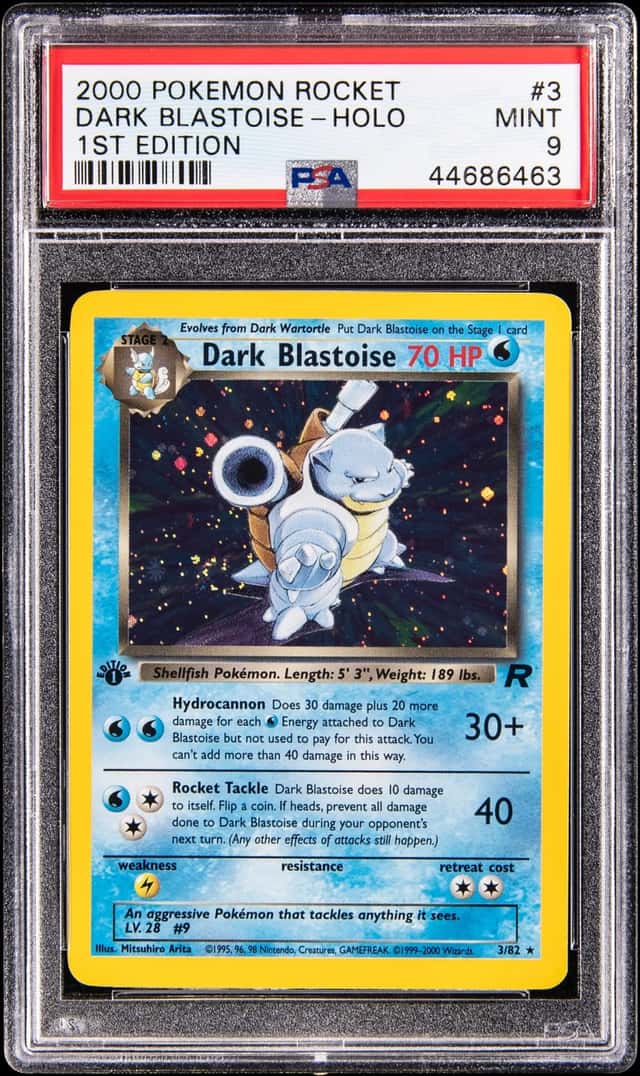2000 Pokemon Team Rocket 1st Edition Holo #3 Dark Blastoise - PSA MINT 9