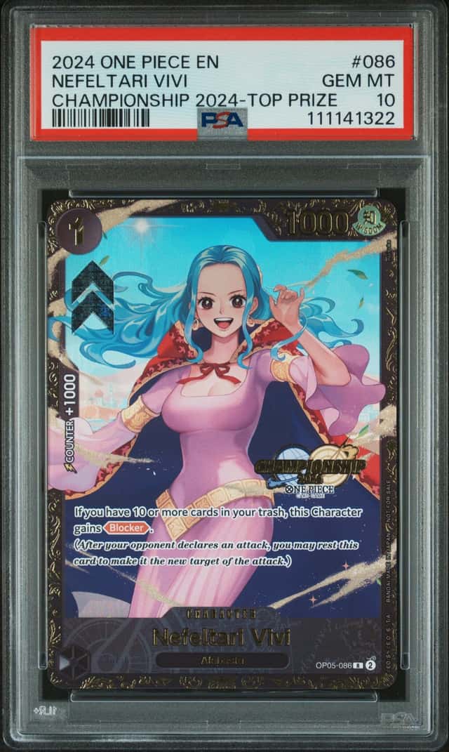 2024 One Piece EN Championship '24 Top Prize #086 Nefeltari Vivi PSA 10 GEM MINT