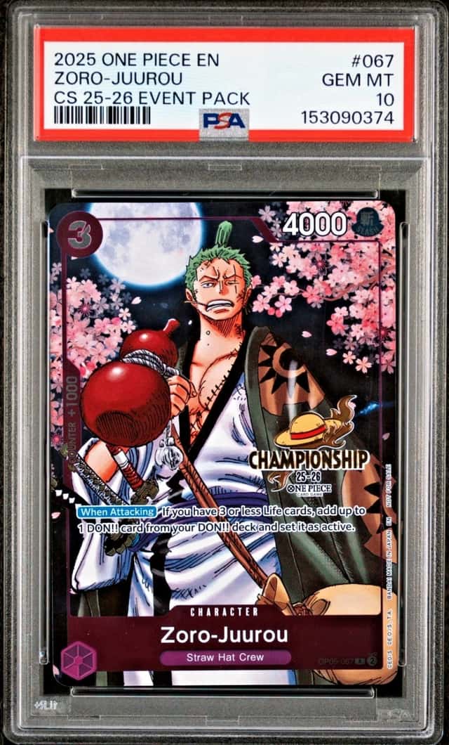 2025 ONE PIECE ZORO-JUUROU CHAMPIONSHIP 2025-26 EVENT PACK #067 PSA 10
