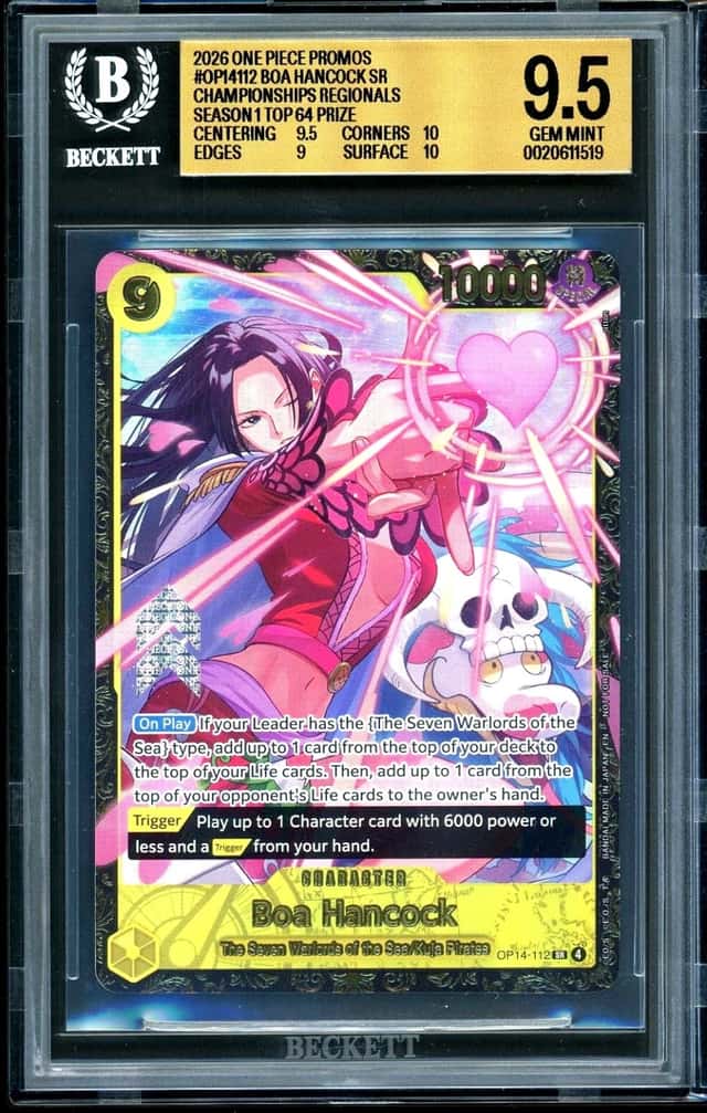One Piece Boa Hancock SR 2026 CGP Champ 26-27 Reg S1 1 Top 64 Prize BGS 9.5