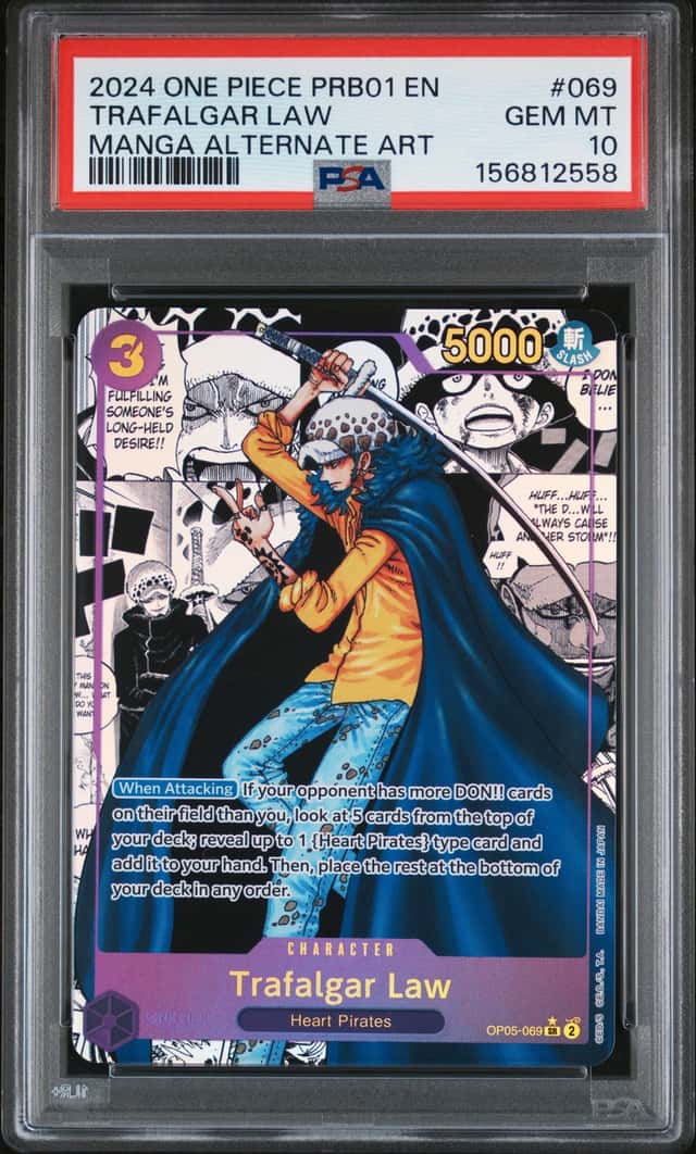 2024 One Piece The Best Trafalgar Law Manga Alt Art #OP05-069 PSA 10 GEM MINT