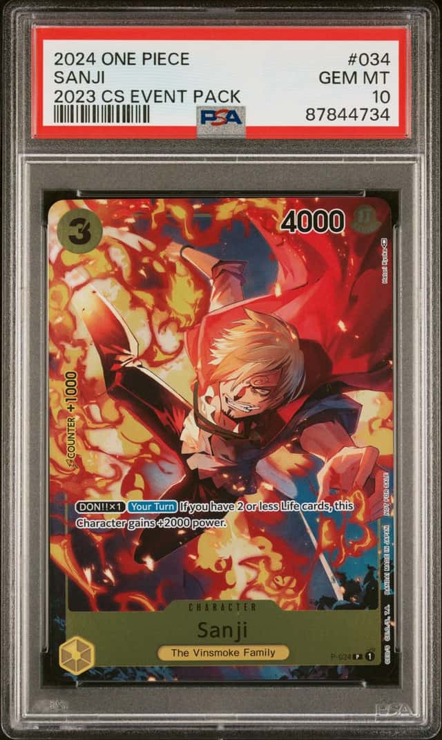 2024 ONE PIECE CHAMPIONSHIP 2023 EVENT PACK #034 SANJI PSA 10