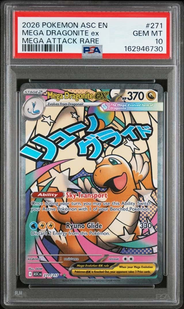 Pokemon Mega Dragonite ex Ascended Heroes 271 Mega Attack Rare PSA 10 Gem Mint