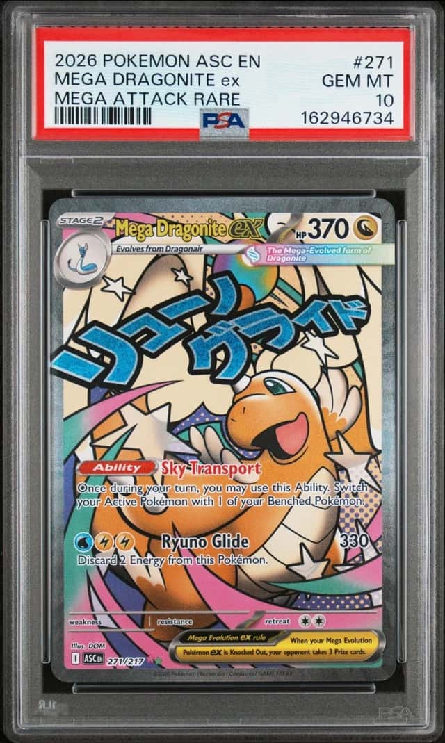 Pokemon Mega Dragonite ex Ascended Heroes 271 Mega Attack Rare PSA 10 Gem Mint